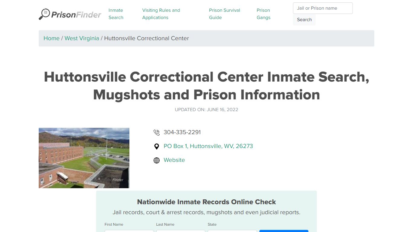 Huttonsville Correctional Center Inmate Search, Mugshots ...